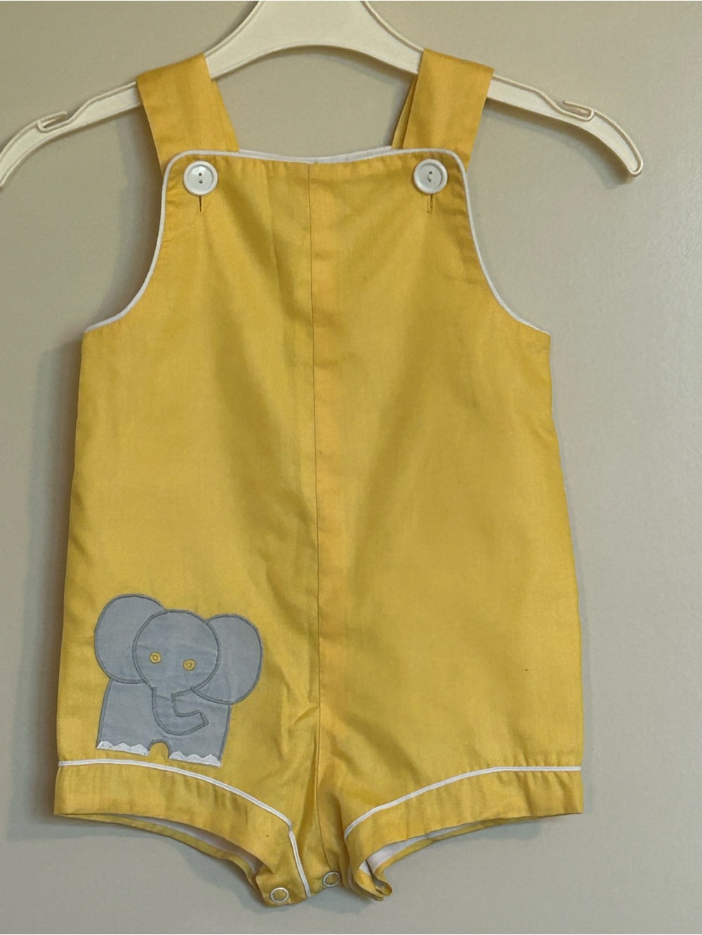 18-24 Yellow Elephant Applique Romper